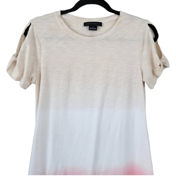 SANCTUARY So Twisted Tee Summer Casual Tunic Mini Dress Coral Ombre Sz S - Picture 3 of 10